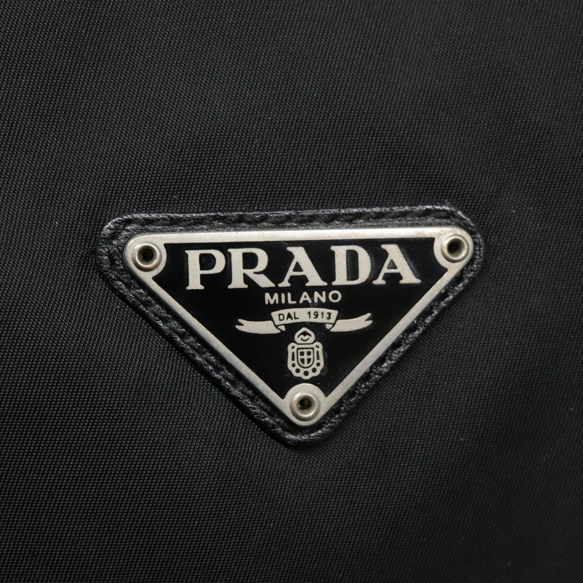 PRADA Boston Bag Nylon Black Auth bs18139