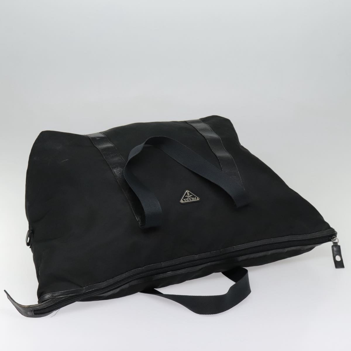 PRADA Boston Bag Nylon Black Auth bs18139