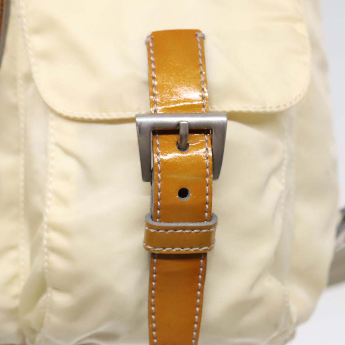 PRADA Backpack Nylon Beige Auth bs18141