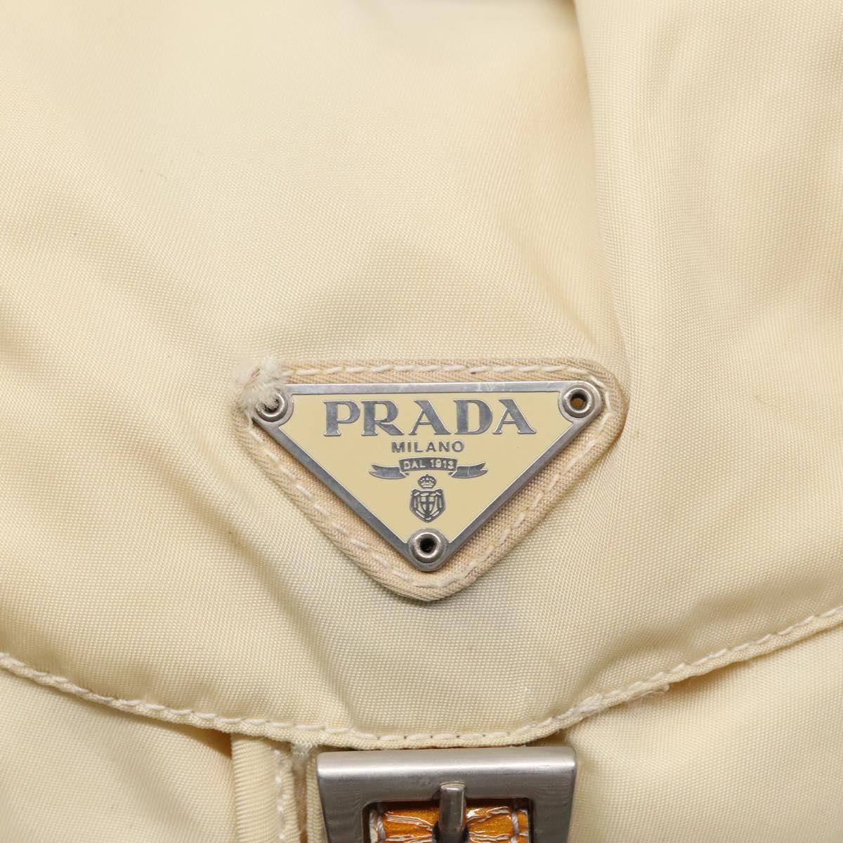 PRADA Backpack Nylon Beige Auth bs18141