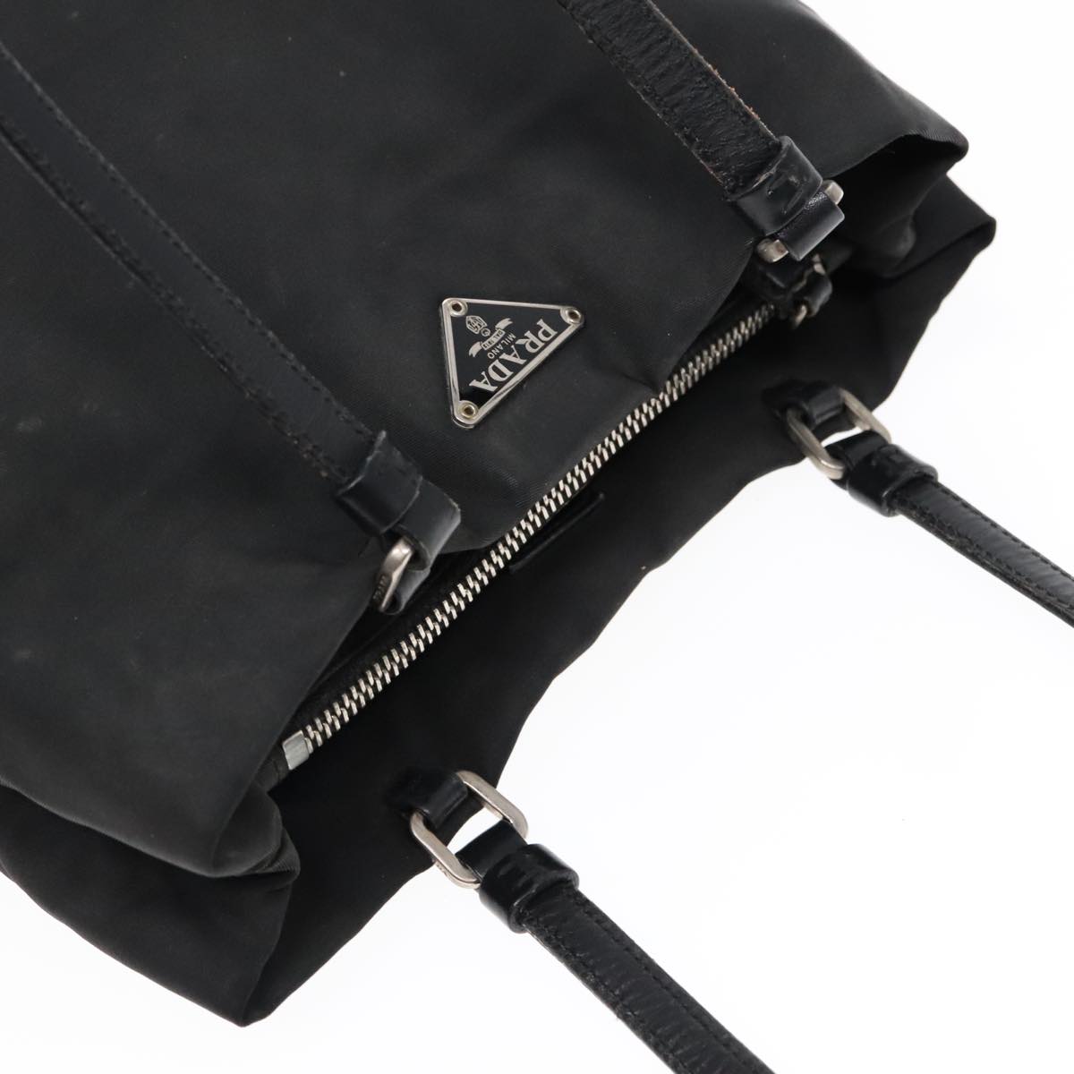 PRADA Hand Bag Nylon Black Auth bs18143