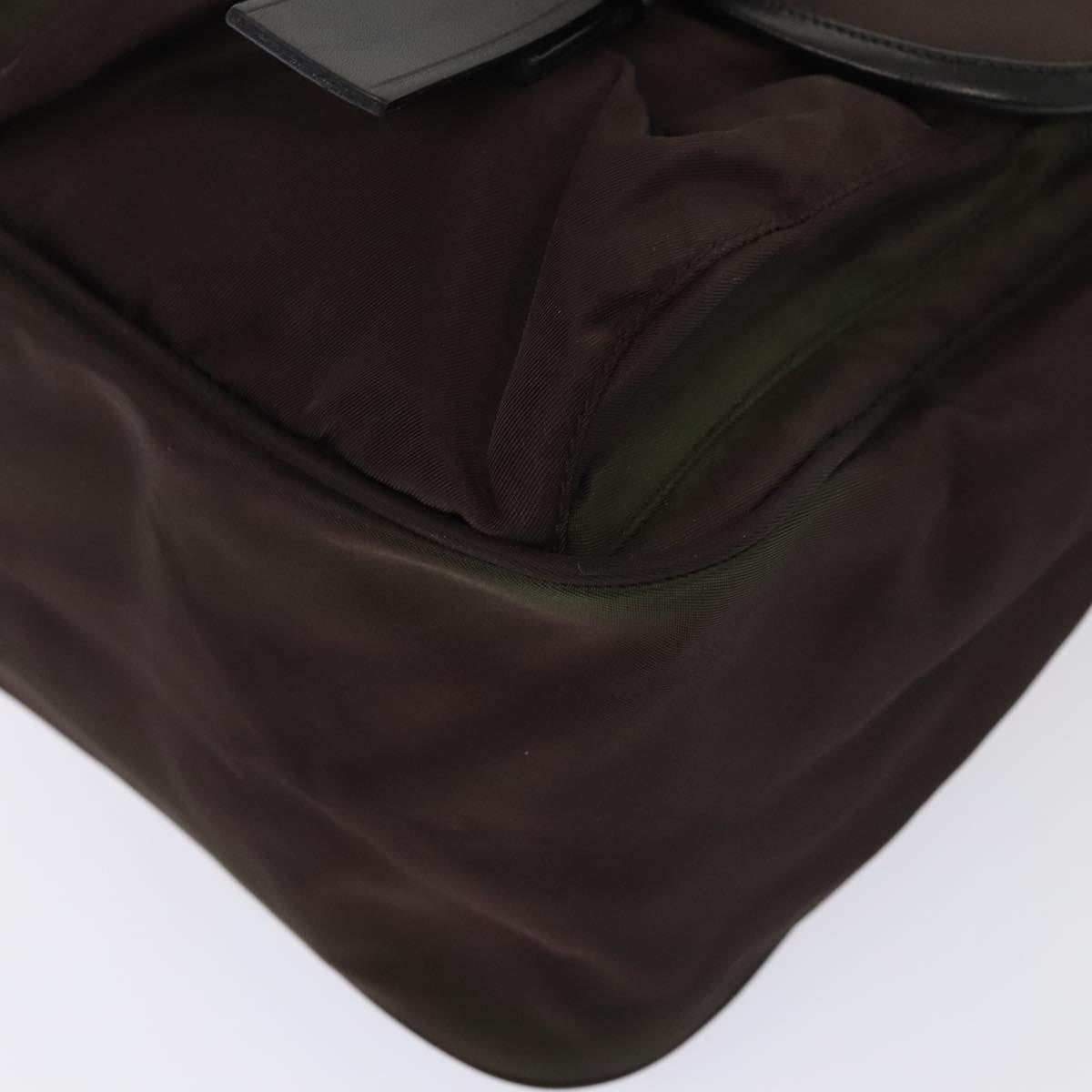 PRADA Shoulder Bag Nylon Brown Auth bs18144