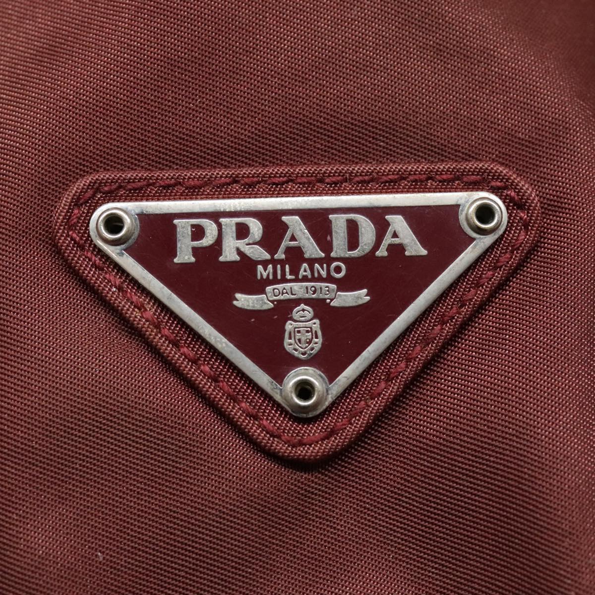 PRADA Shoulder Bag Nylon Red Auth bs18145