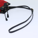 GUCCI Sherry Line Shoulder Bag Suede Red Gold Navy 550620 Auth bs18146-7