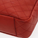 CHANEL Matelasse Chain Boy Chanel Shoulder Bag Leather Orange CC Auth bs18169-9