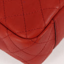 CHANEL Matelasse Chain Boy Chanel Shoulder Bag Leather Orange CC Auth bs18169-10