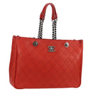 CHANEL Matelasse Chain Boy Chanel Shoulder Bag Leather Orange CC Auth bs18169-1