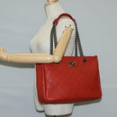 CHANEL Matelasse Chain Boy Chanel Shoulder Bag Leather Orange CC Auth bs18169-27