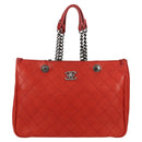 CHANEL Matelasse Chain Boy Chanel Shoulder Bag Leather Orange CC Auth bs18169-2