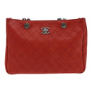 CHANEL Matelasse Chain Boy Chanel Shoulder Bag Leather Orange CC Auth bs18169-13