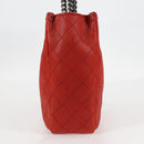 CHANEL Matelasse Chain Boy Chanel Shoulder Bag Leather Orange CC Auth bs18169-4