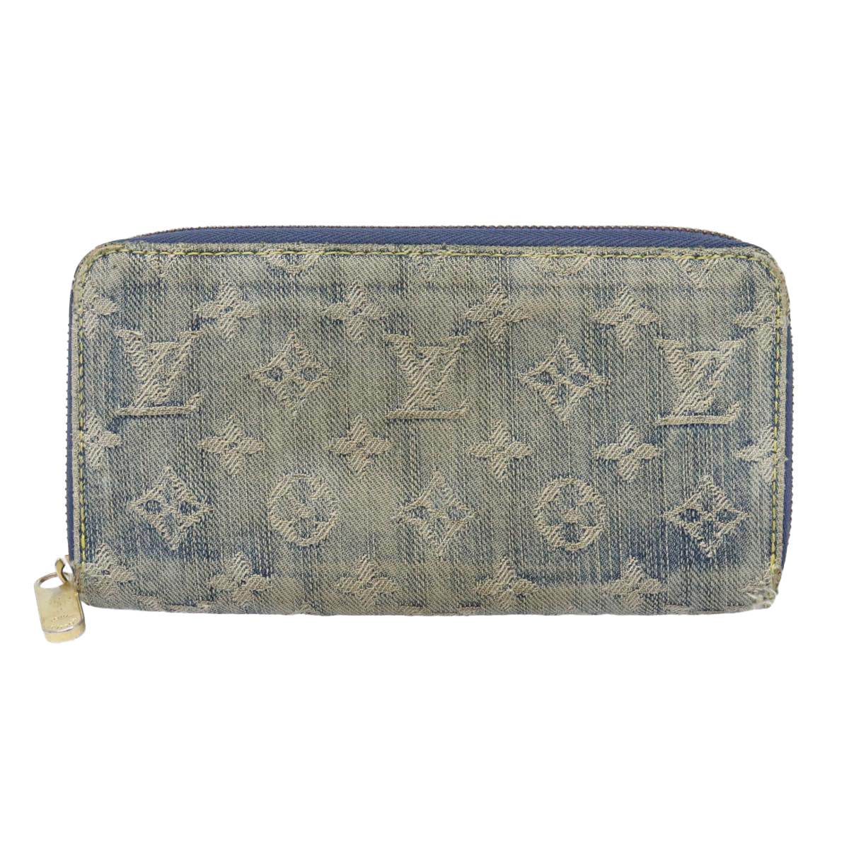 LOUIS VUITTON Monogram Denim Zippy Wallet Blue M95342 LV Auth bs18191 - 0