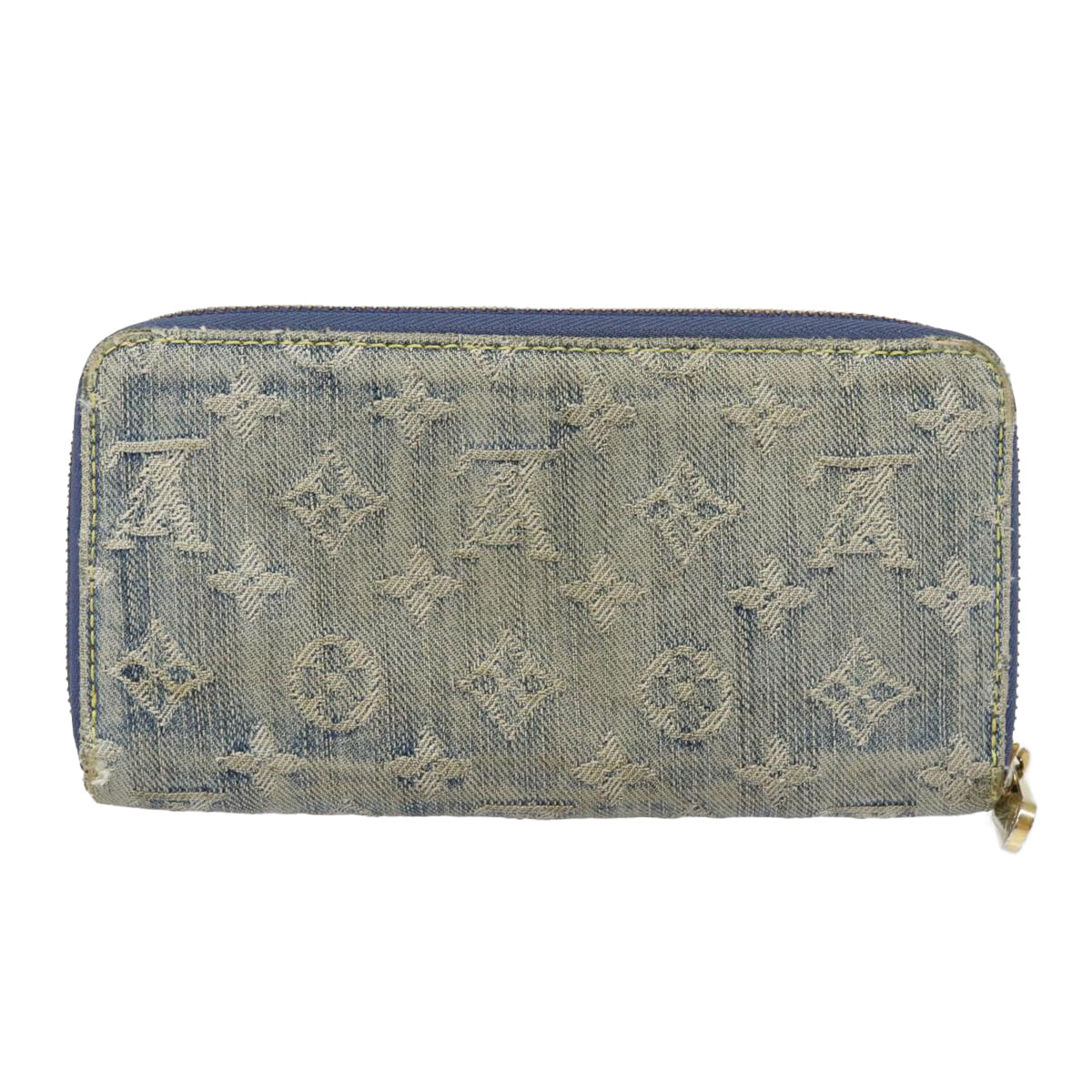 LOUIS VUITTON Monogram Denim Zippy Wallet Blue M95342 LV Auth bs18191