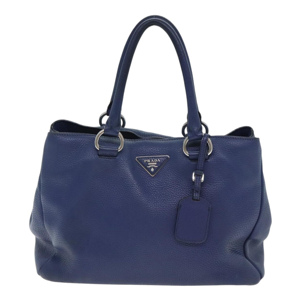 PRADA Hand Bag Leather 2way Navy Auth bs18200