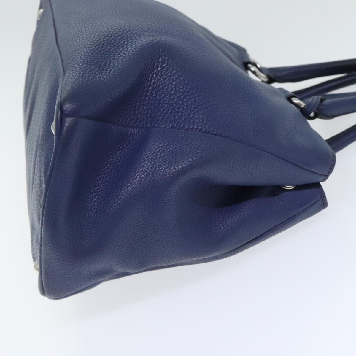 PRADA Hand Bag Leather 2way Navy Auth bs18200