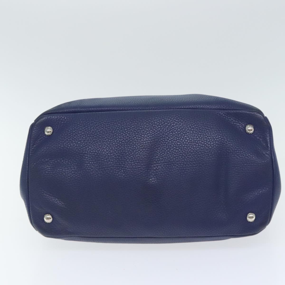 PRADA Hand Bag Leather 2way Navy Auth bs18200