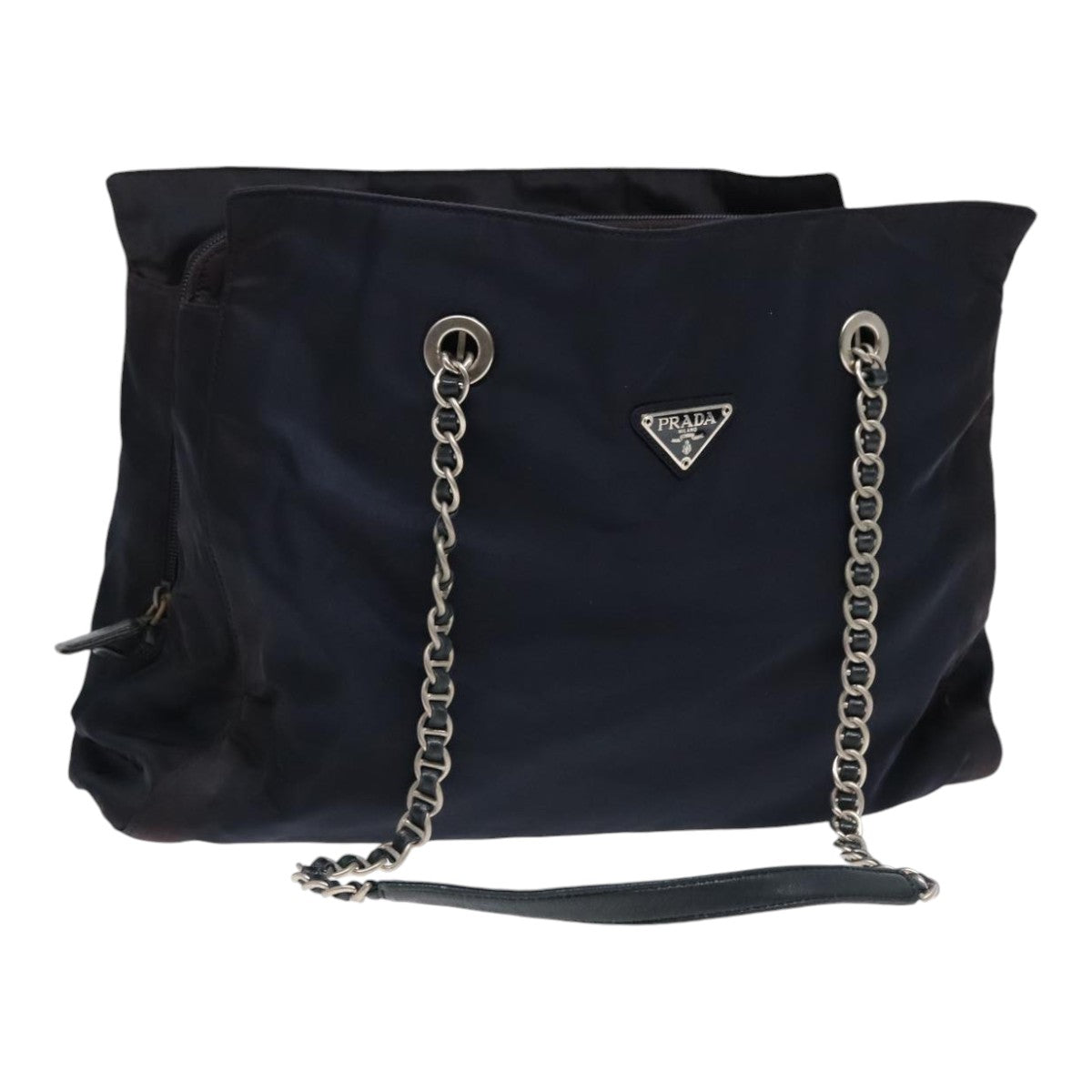 PRADA Chain Shoulder Bag Nylon Navy Auth bs18202