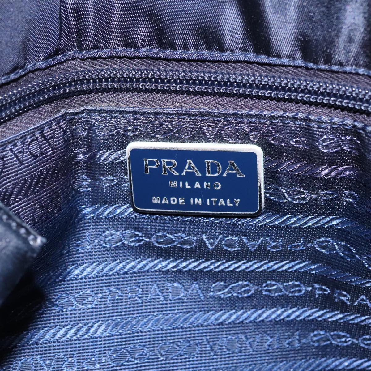 PRADA Chain Shoulder Bag Nylon Navy Auth bs18202