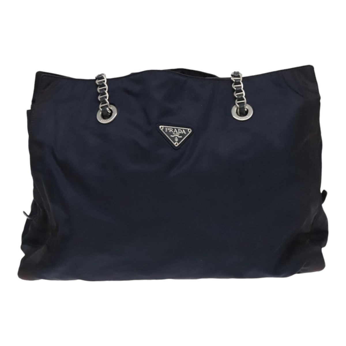 PRADA Chain Shoulder Bag Nylon Navy Auth bs18202 - 0