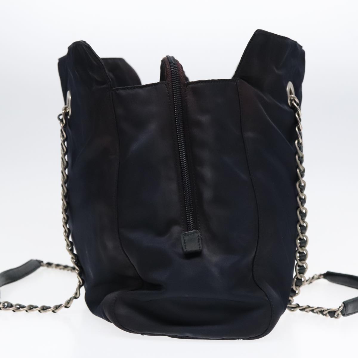 PRADA Chain Shoulder Bag Nylon Navy Auth bs18202