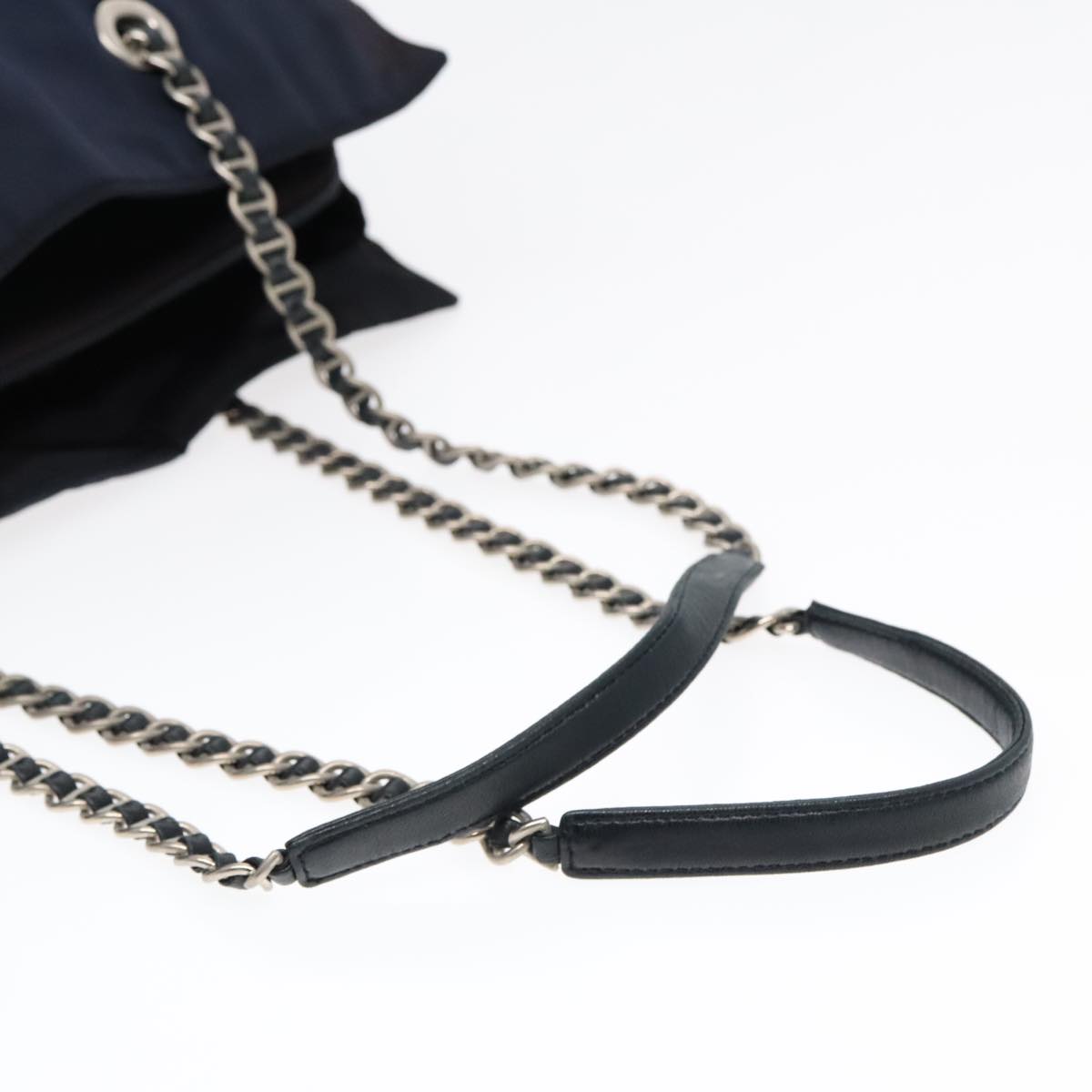 PRADA Chain Shoulder Bag Nylon Navy Auth bs18202