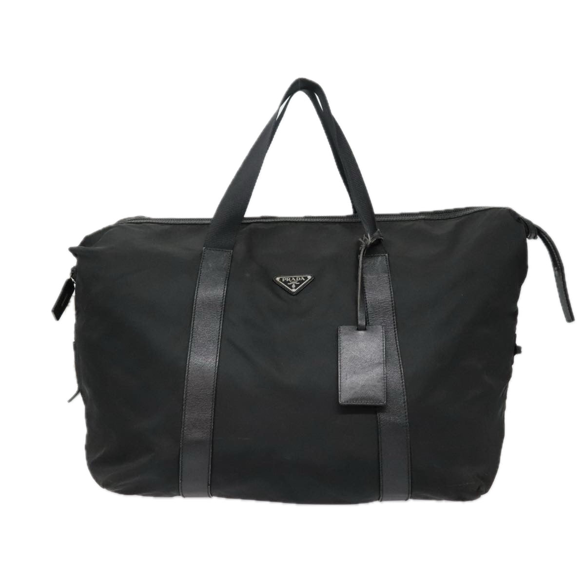 PRADA Boston Bag Nylon Black Auth bs18203