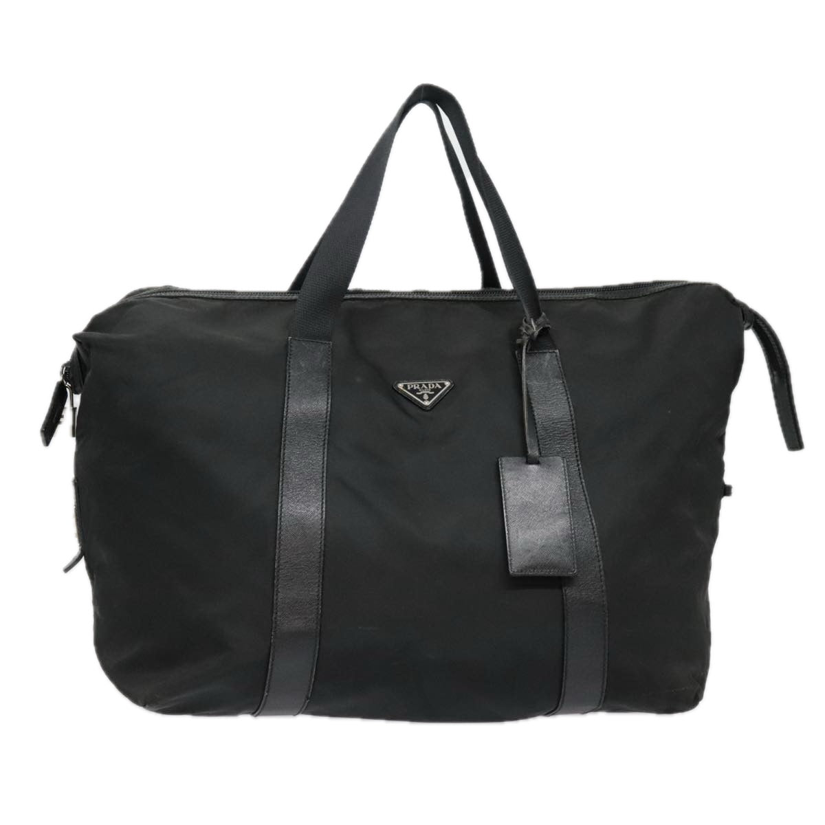 PRADA Boston Bag Nylon Black Auth bs18203