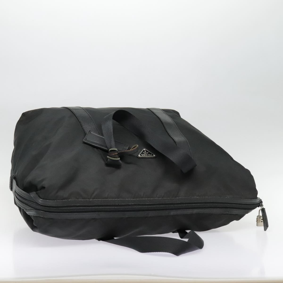 PRADA Boston Bag Nylon Black Auth bs18203