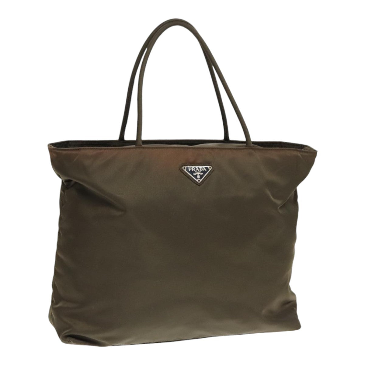 PRADA Hand Bag Nylon Khaki Auth bs18208