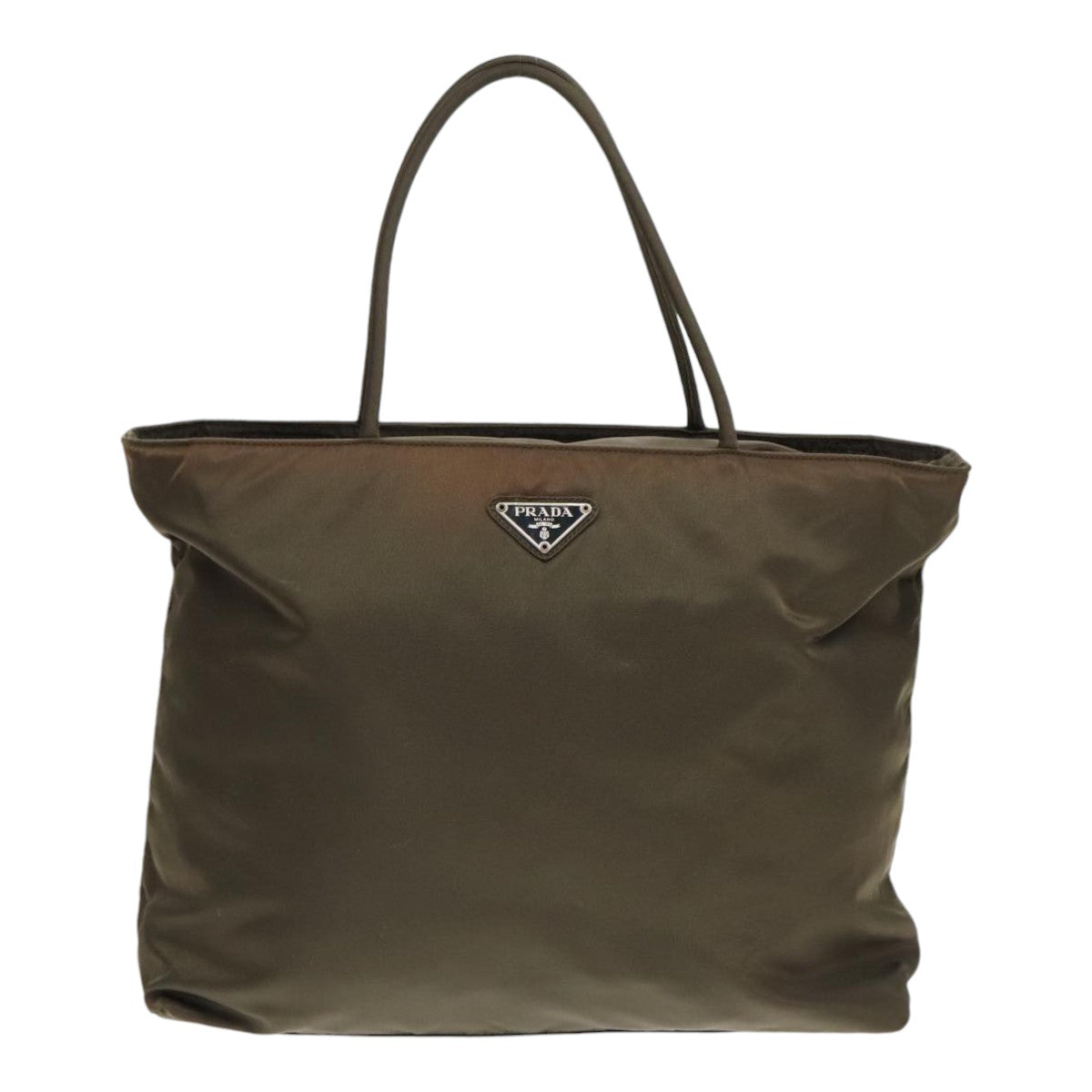 PRADA Hand Bag Nylon Khaki Auth bs18208