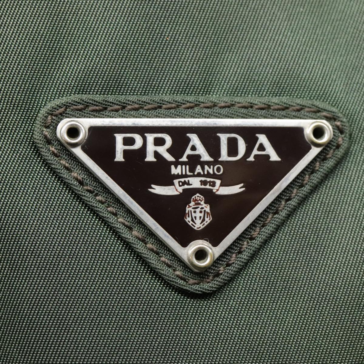 PRADA Hand Bag Nylon Green Auth bs18209