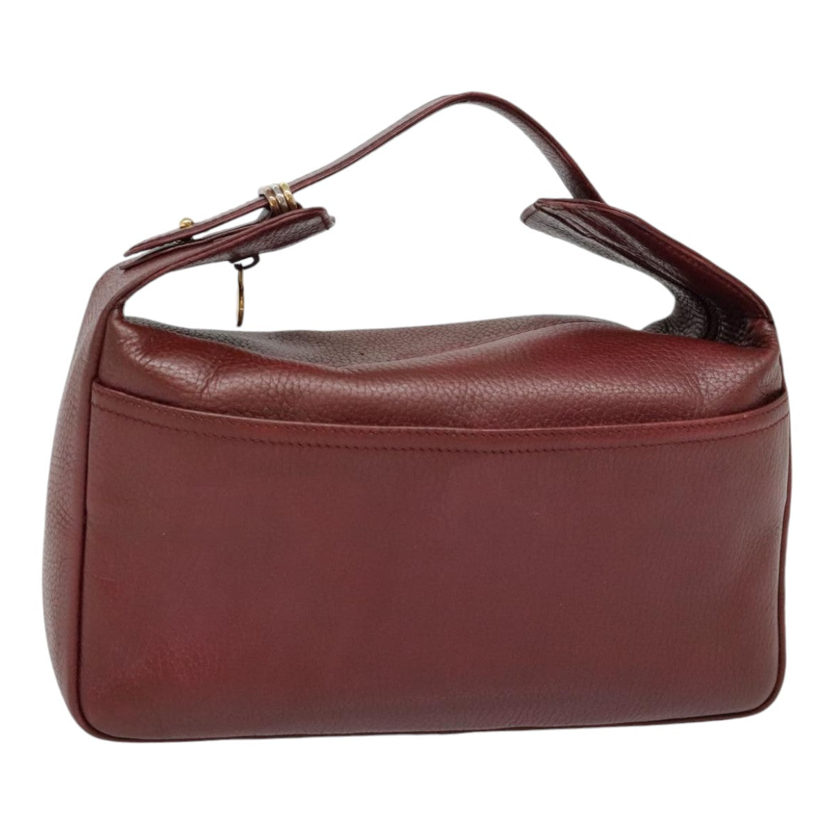 CARTIER Must Line Hand Bag Leather Bordeaux Auth bs18220