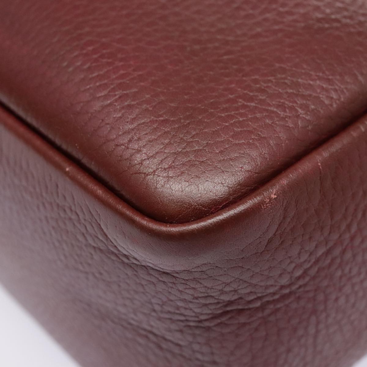 CARTIER Must Line Hand Bag Leather Bordeaux Auth bs18220