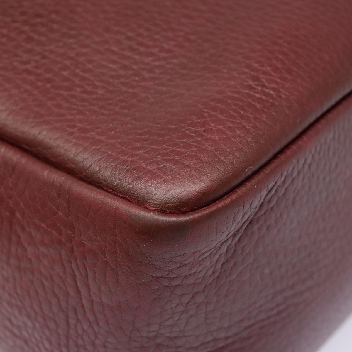 CARTIER Must Line Hand Bag Leather Bordeaux Auth bs18220