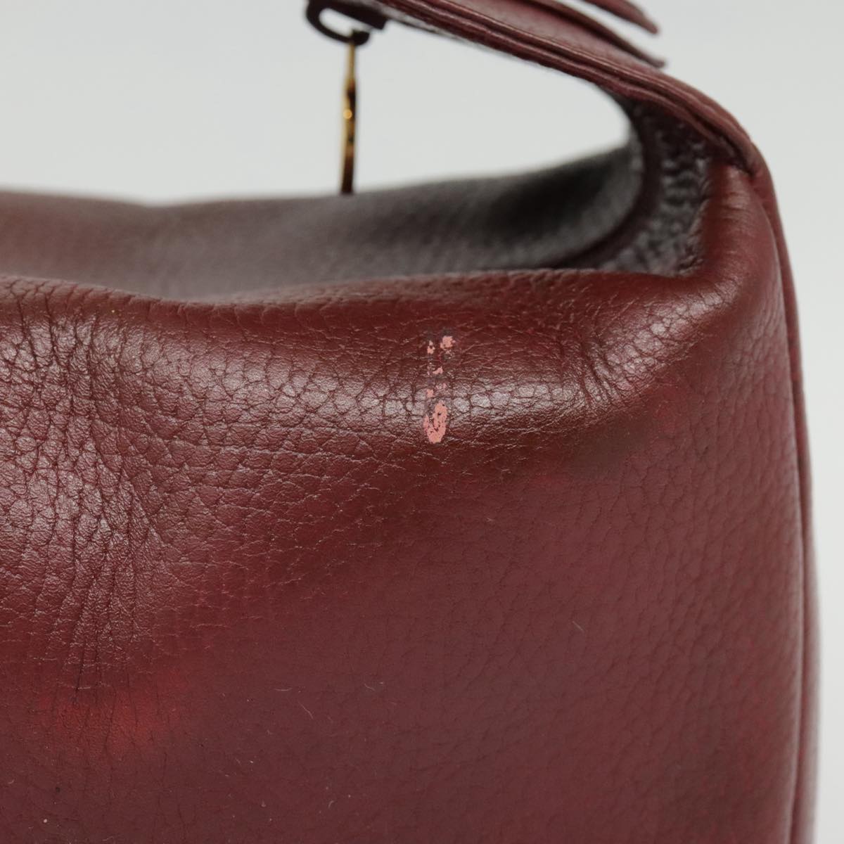 CARTIER Must Line Hand Bag Leather Bordeaux Auth bs18220