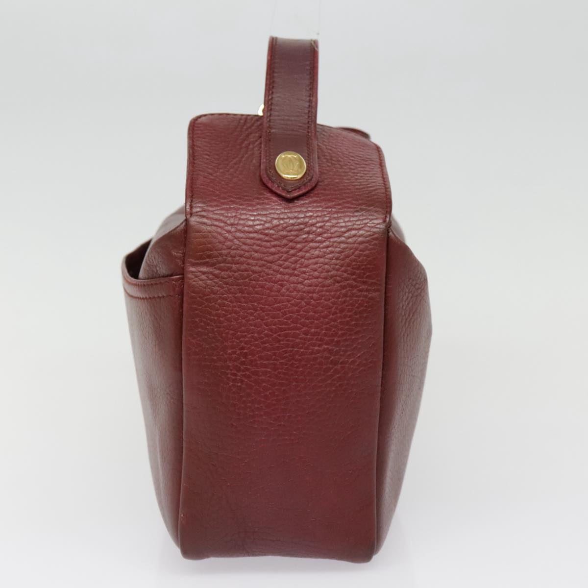 CARTIER Must Line Hand Bag Leather Bordeaux Auth bs18220