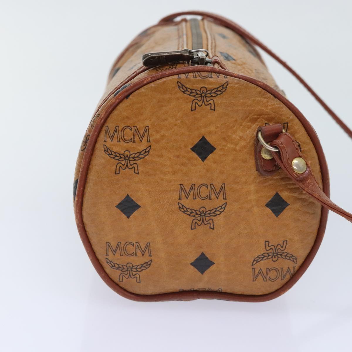 MCM Vicetos Logogram Shoulder Bag PVC Leather Brown Auth bs18223