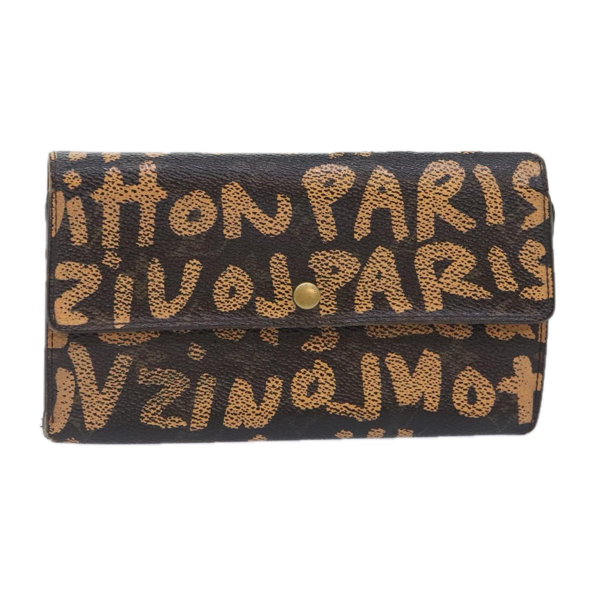 LOUIS VUITTON Monogram Graffiti Porte Monnaie Credit Wallet M92190 Auth bs18227