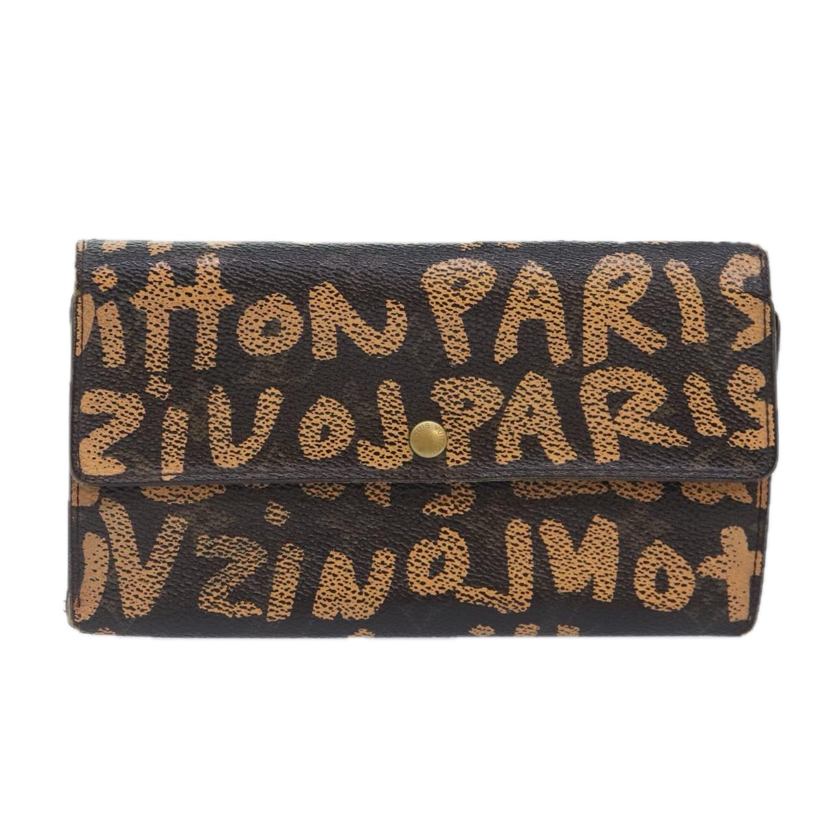 LOUIS VUITTON Monogram Graffiti Porte Monnaie Credit Wallet M92190 Auth bs18227