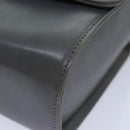 Salvatore Ferragamo Chain Shoulder Bag Leather Gray Gold Auth bs18233-14