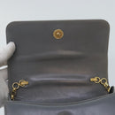 Salvatore Ferragamo Chain Shoulder Bag Leather Gray Gold Auth bs18233-10