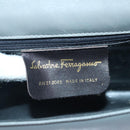 Salvatore Ferragamo Chain Shoulder Bag Leather Gray Gold Auth bs18233-12
