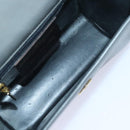 Salvatore Ferragamo Chain Shoulder Bag Leather Gray Gold Auth bs18233-11