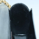 Salvatore Ferragamo Chain Shoulder Bag Leather Gray Gold Auth bs18233-17