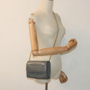 Salvatore Ferragamo Chain Shoulder Bag Leather Gray Gold Auth bs18233-21