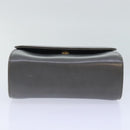 Salvatore Ferragamo Chain Shoulder Bag Leather Gray Gold Auth bs18233-5