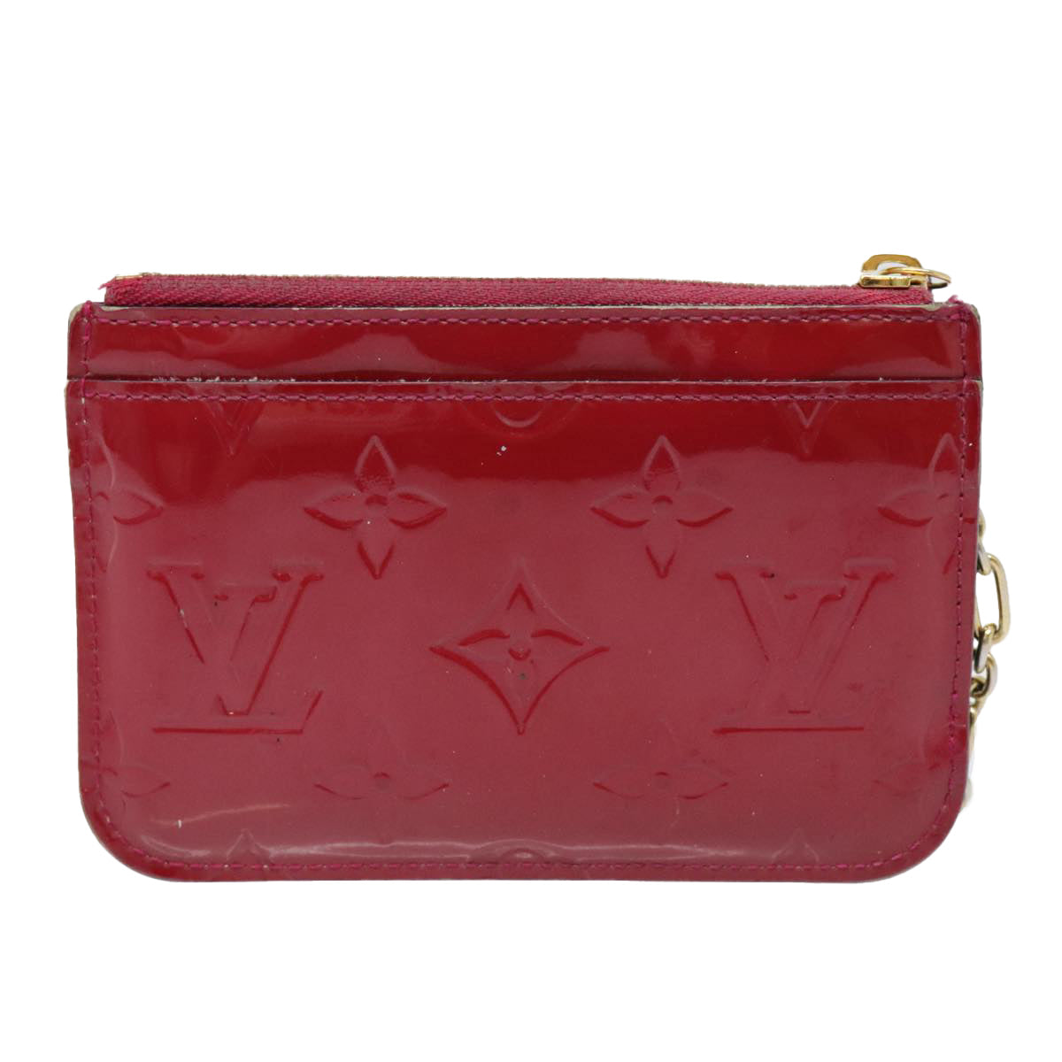 LOUIS VUITTON Vernis Pochette Cles NM Coin Purse Rose Andian M91669 Auth bs18234 - 0