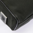 Salvatore Ferragamo Clutch Bag Canvas Khaki Silver Auth bs18241-15