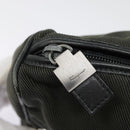 Salvatore Ferragamo Clutch Bag Canvas Khaki Silver Auth bs18241-9