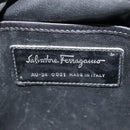 Salvatore Ferragamo Clutch Bag Canvas Khaki Silver Auth bs18241-12